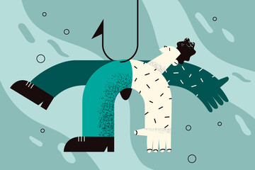 Danger, challenge, business victim concept