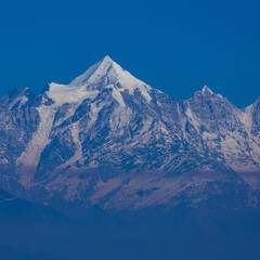 Close up view of Nanda devi summit and glacier in the Himalayan ranger