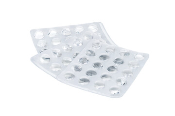 Empty used blisters on white background. Isolated. No pills. Without tablets.