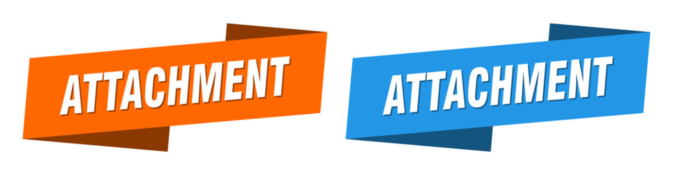 attachment banner. attachment ribbon label sign set