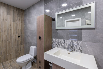 interior photography, bathroom with modern beautiful tiles