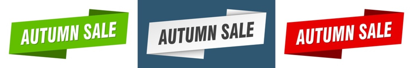 autumn sale banner. autumn sale ribbon label sign set