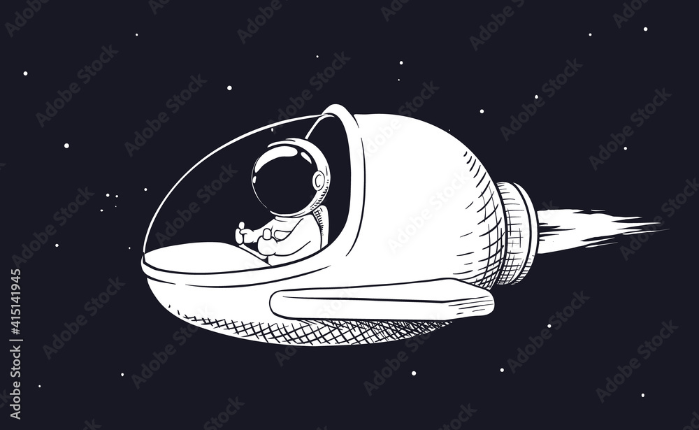 Canvas Prints astronaut and spaceship