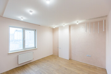 interior photo, apartment after new renovation without furniture in loft style