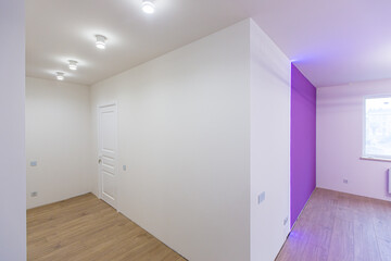 interior photo, apartment after new renovation without furniture in loft style