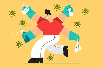 Protection from Coronavirus COVID-19 infection concept