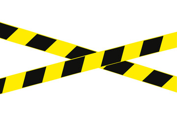 Signal or warning black and yellow tape. Isolated on white.