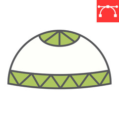 Muslim cap color line icon, happy ramadan and religion, prayer cap vector icon, vector graphics, editable stroke filled outline sign, eps 10.