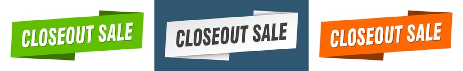 closeout sale banner. closeout sale ribbon label sign set