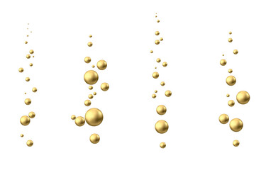 Gold sphere or oil bubble isolated on white background.