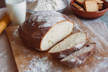 Homemade fresh bread.
