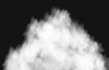 White fire smoke or  fog isolated on transparent background.