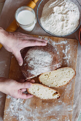 Homemade fresh bread.