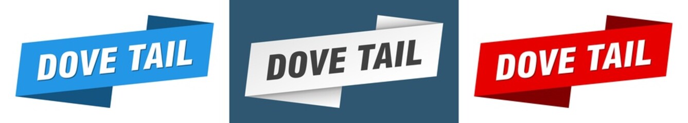 dove tail banner. dove tail ribbon label sign set
