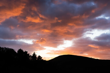 Sunset over the mountains
