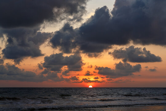 Cloudy susnet over Indian ocean