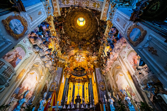 Interior of the Basilica di Santa Maria Assunta, Sacro Monte di Varallo, Piedmont