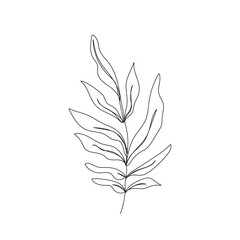 Leaves Single Line Drawing. Continuous LineDrawing of Simple Flower Minimalist Style. Abstract Contemporary Design Template for Covers, t-Shirt Print, Postcard, Banner etc. Vector EPS 10.