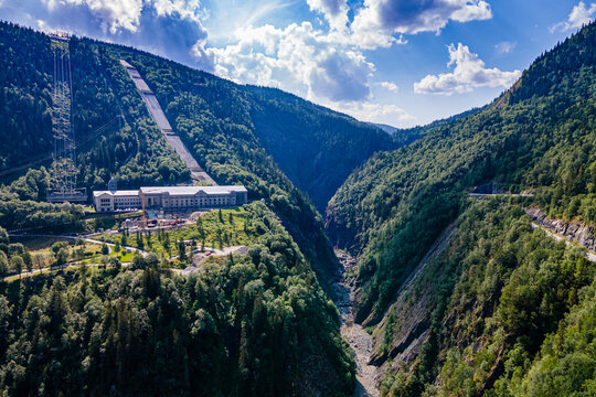 Aerial Of The Hydroelectric Power Station, Rjukan-Notodden Industrial Heritage Site, Vestfold And Telemark