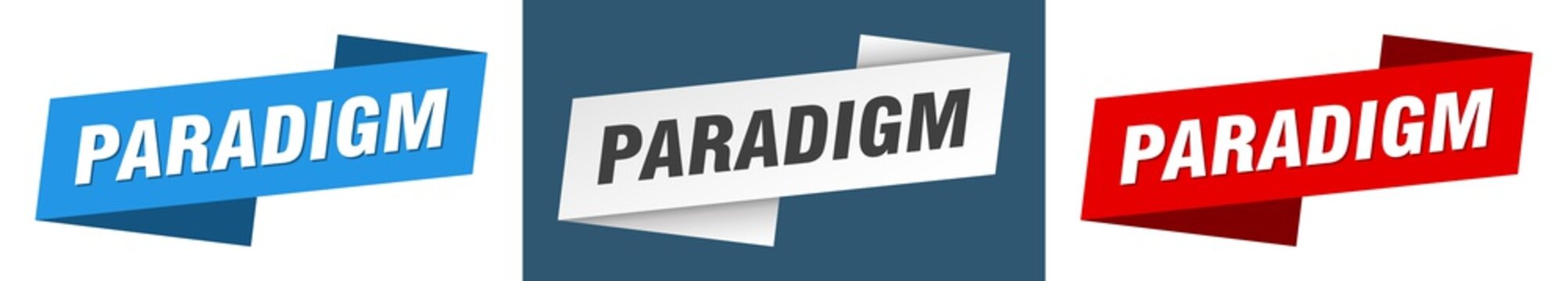 paradigm banner. paradigm ribbon label sign set