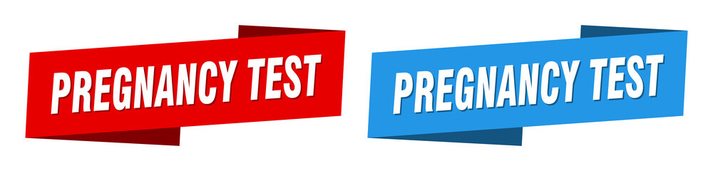 pregnancy test banner. pregnancy test ribbon label sign set