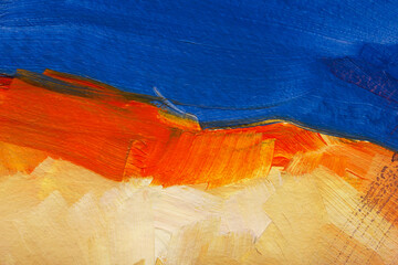 The texture of the canvas, coated with oil paints. Trendy colors, copy space. The concept of a creative atmosphere, artistic events, education, etc.