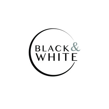 black and white logo design drawing vector template circle for brands