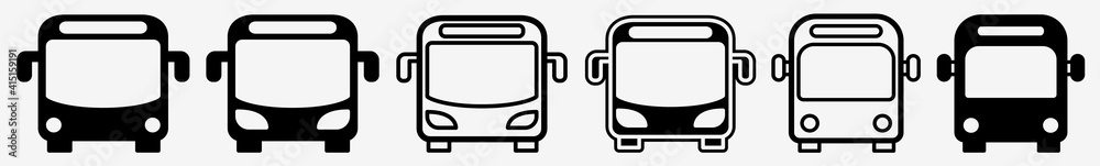Wall mural bus icon school bus sign set | busses icon shuttle vector illustration logo | transit bus public bus