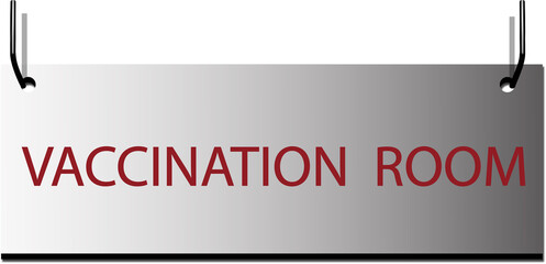 Vector image of a sign with the text vaccination room.