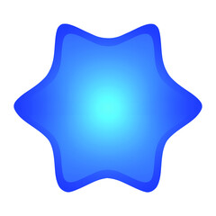 Blue starburst, badge shape vector, design