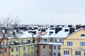 Stockholm winter roof view