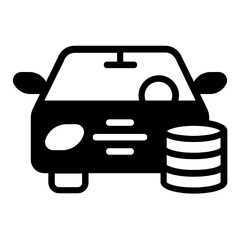 Ride Sharing and Hailing Services business Symbol on White background, Car Rental Concept Vector Glyph Icon Design,