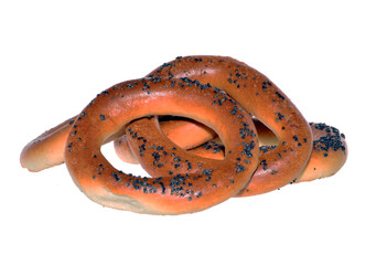 flour bagel isolated on white background