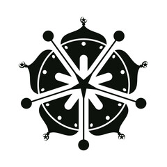 Mosque dome logo template with geometric japanese kamon illustration in flat design monogram symbol