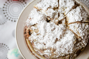 Easter cake and easter egg.