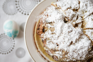 Easter cake and easter egg.