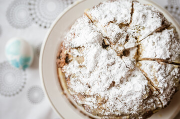 Easter cake and easter egg.