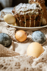 Easter cake and easter egg.