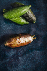 Bunch of fresh tasty finger limes fruits