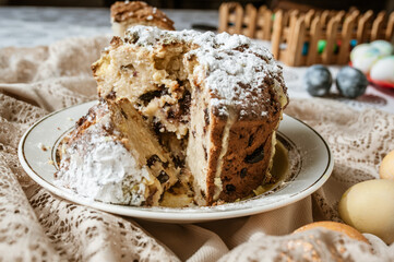 Easter cake and easter egg.