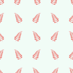 Seamless light coral leaf pattern. Vector illustration