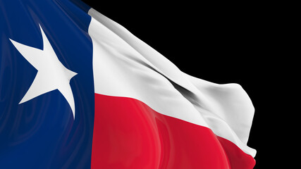 TEXAS FLAG ISOLATED IN BLACK BACKGROUND 