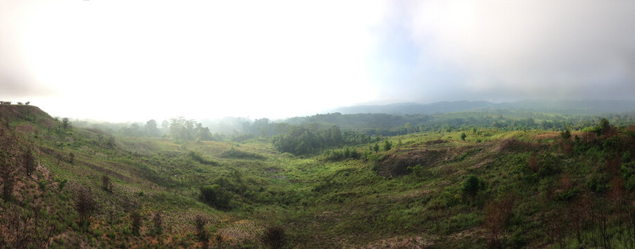 mist in the mountains at Tomata Central Sulawesi Indonesia