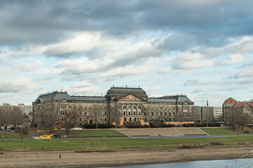 Old castle and the river in Dresden