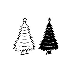 Christmas tree icon vector symbol