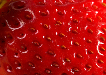 detail of ripe strawberry texture