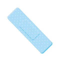 Blue Band-aid on a white background. Medical Protective Sticker