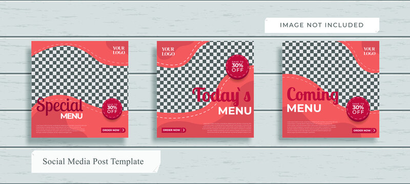 Food Menu Banner or Social Media Post Design Template in 1:1 
Colorways included. Can be adapt to Brochure, Magazine, Poster, 
Corporate Presentation, Portfolio, Flyer, Website.
