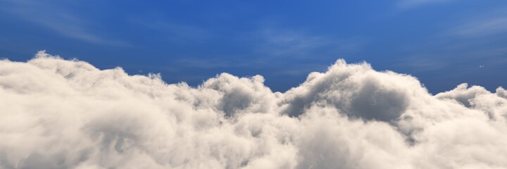 Cloudy background, clouds and blue sky, clouds panorama, 3d rendering 