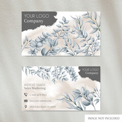 Elegant business card template with floral cover